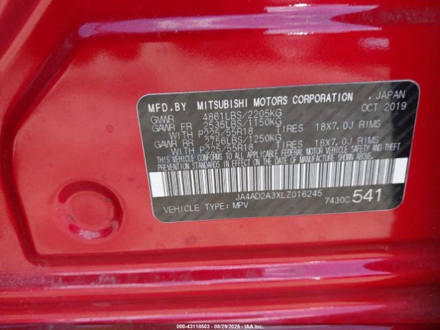 2020 MITSUBISHI OUTLANDER JA4AD2A3XLZ016245 Photo 8