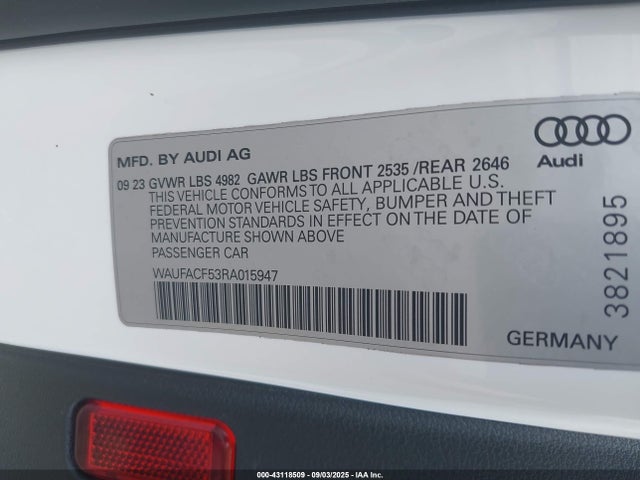 2024 AUDI A5 SPORTBACK WAUFACF53RA015947 Photo 8