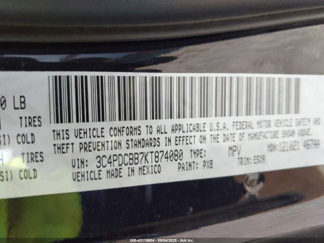 2019 DODGE JOURNEY 3C4PDCBB7KT874080 Photo 8