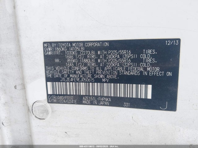 Scion 2az-fe 2014 JTLZE4FE9EJ050615 Image 9