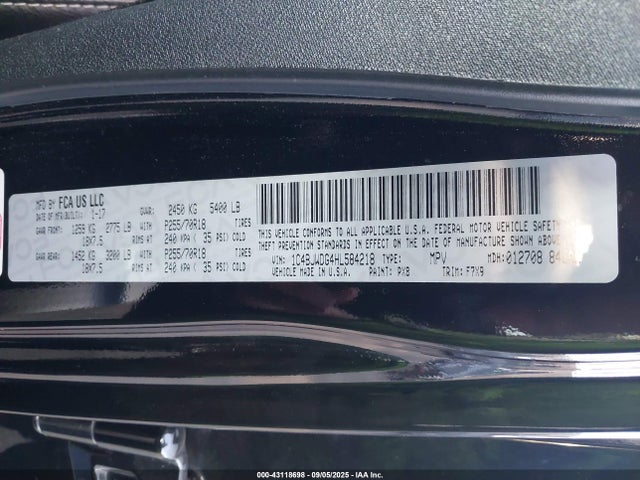1C4BJWDG4HL584218 Jeep Wrangler