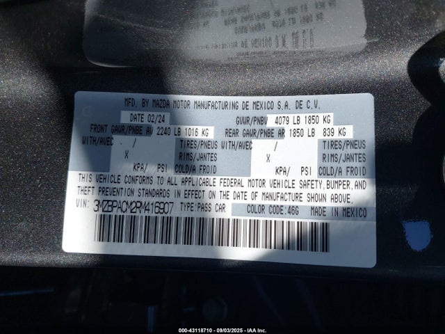 Mazda pyukd 2024 3MZBPACM2RM416907 Image 9