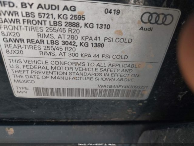 2019 AUDI SQ5 WA1B4AFY4K2093221 Photo 8