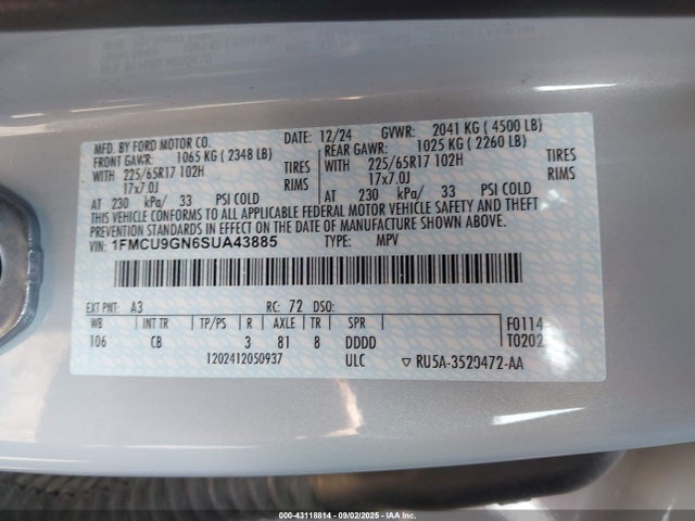 Ford dragon gtdi 2025 1FMCU9GN6SUA43885 Image 9