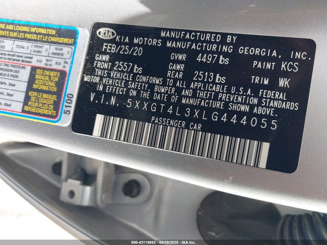 5XXGT4L3XLG444055 KIA gdi