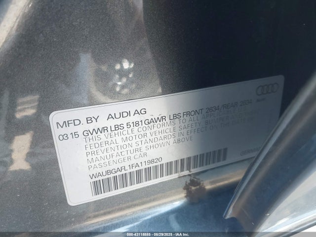 2015 AUDI S4 WAUBGAFL1FA119820 Photo 8