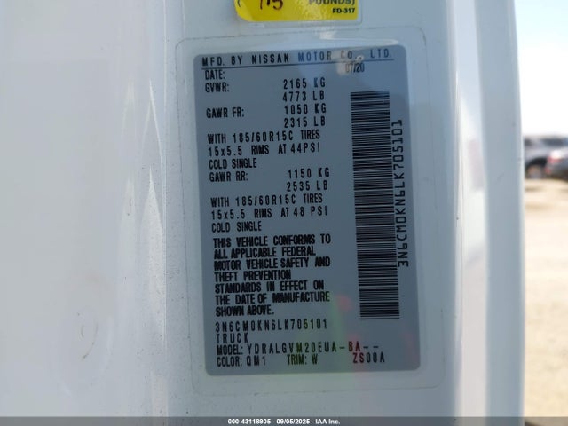Nissan NV200 2020 3N6CM0KN6LK705101 Image 9