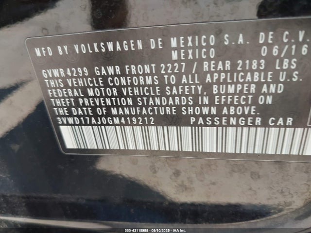 3VWD17AJ0GM419212 Volkswagen 1.8t