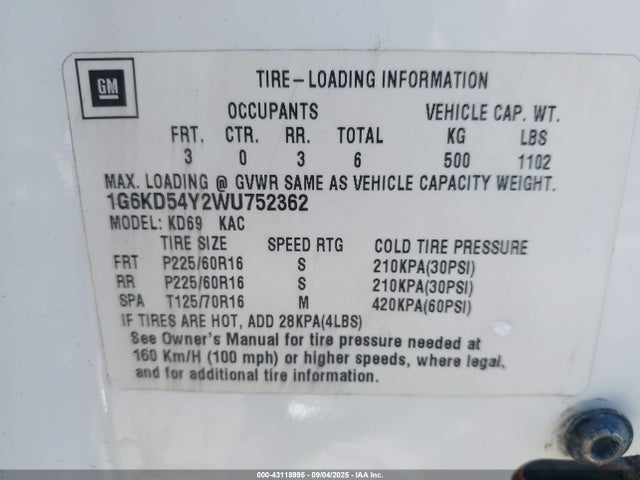 1998 CADILLAC DEVILLE 1G6KD54Y2WU752362 Photo 8