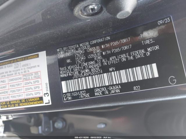 2023 TOYOTA 4RUNNER JTEFU5JRXP5302574 Photo 8