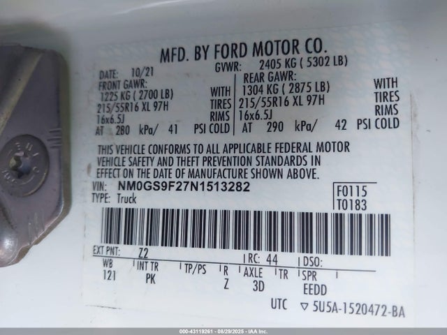 NM0GS9F27N1513282 Ford Transit Connect Xlt Passenger