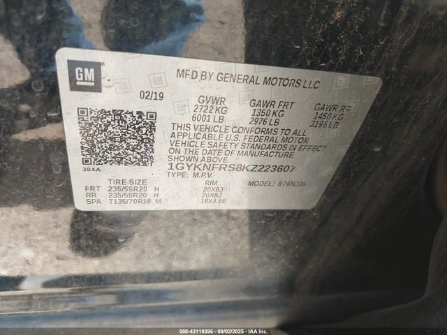 2019 CADILLAC XT5 1GYKNFRS8KZ223607 Photo 8