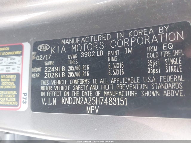 KNDJN2A25H7483151 KIA gdi