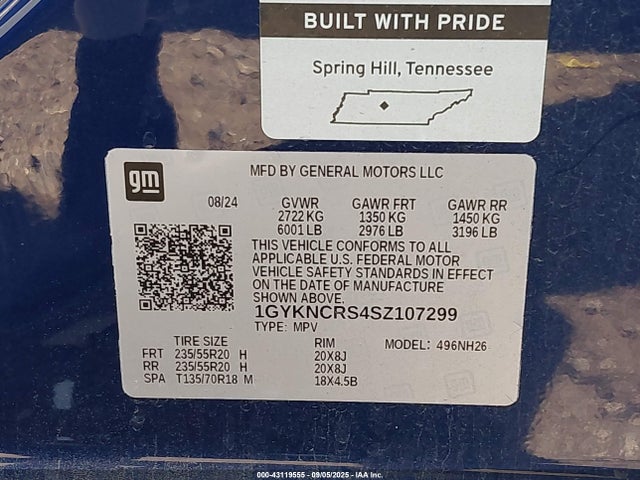 2025 CADILLAC XT5 1GYKNCRS4SZ107299 Photo 8