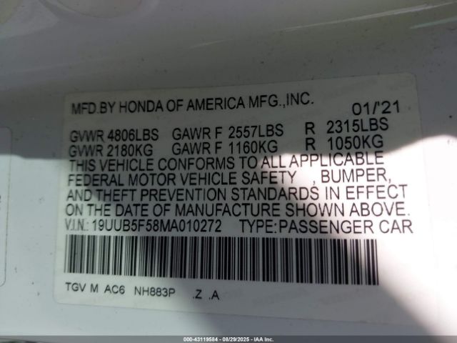 2021 ACURA TLX 19UUB5F58MA010272 Photo 8