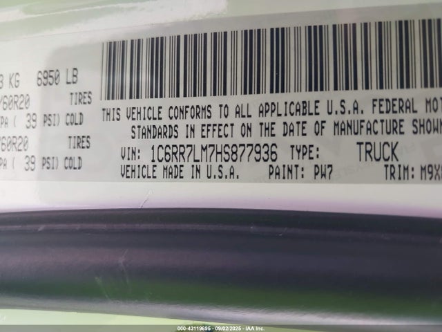 RAM 1500 2017 1C6RR7LM7HS877936 Image 9