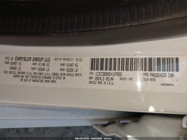 1C3CCBBB9EN137855 Chrysler 200