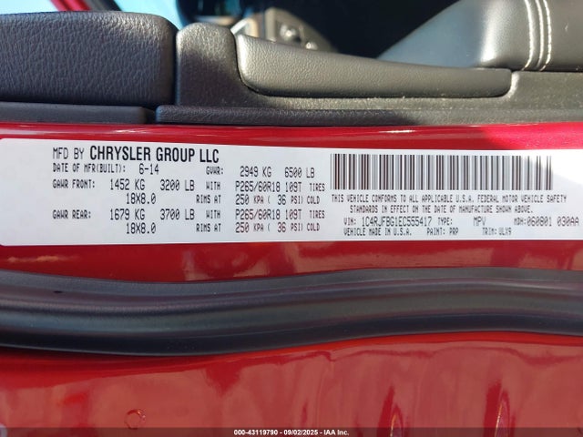 1C4RJFBG1EC555417 Jeep Grand Cherokee