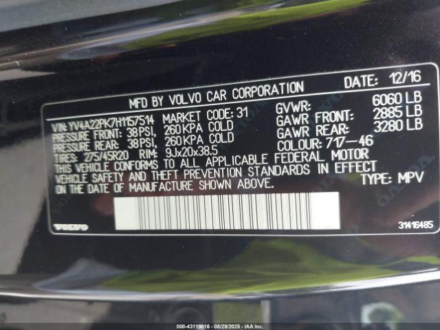 2017 VOLVO XC90 YV4A22PK7H1157514 Photo 8