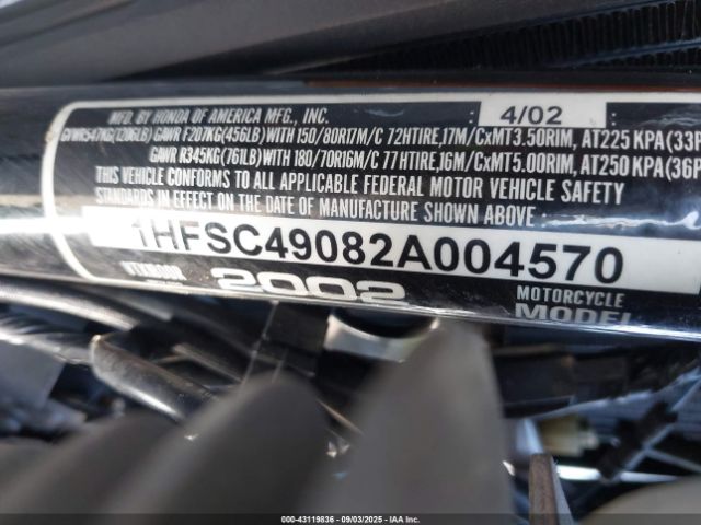 2002 HONDA VTX1800 1HFSC49082A004570 Photo 9