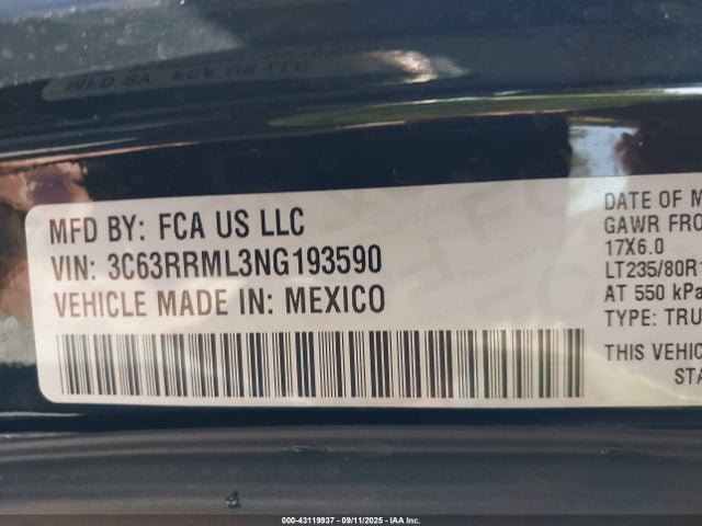 Продаж на аукціоні авто 2022 Ram 3500, vin: 3C63RRML3NG193590, номер лоту: 43119937