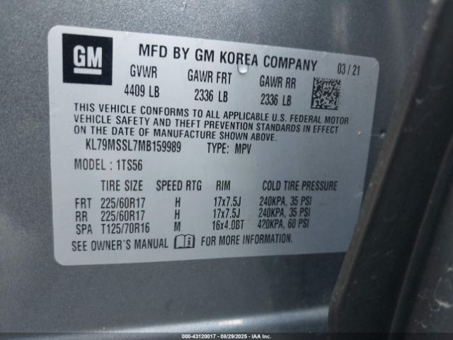 2021 CHEVROLET TRAILBLAZER KL79MSSL7MB159989 Photo 8