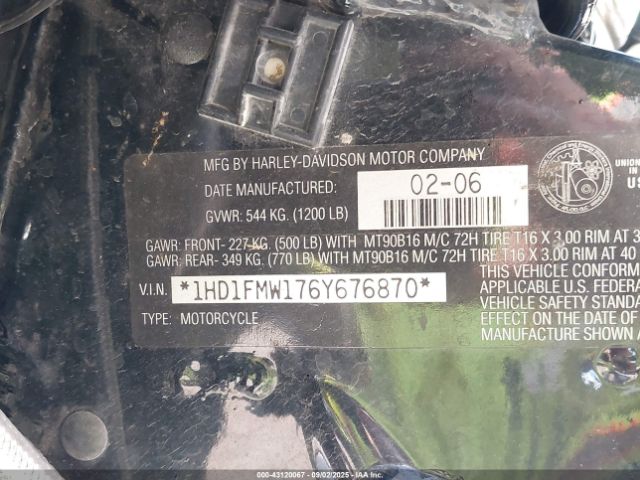 2006 HARLEY-DAVIDSON FLHTPI 1HD1FMW176Y676870 Photo 9