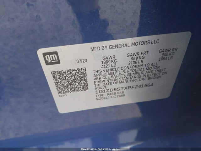 1G1ZD5STXPF241564 Chevrolet lfv