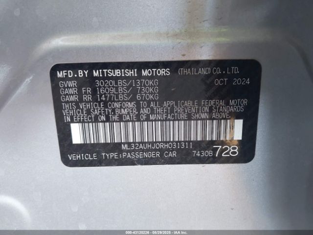 2024 MITSUBISHI MIRAGE ML32AUHJ0RH031311 Photo 8