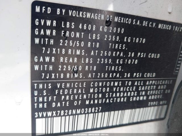 2022 VOLKSWAGEN TAOS 3VVWX7B28NM038627 Photo 8