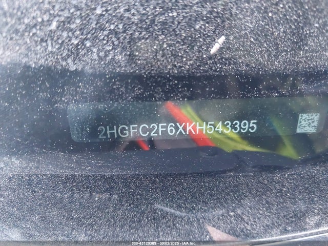 Honda k20c2 2019 2HGFC2F6XKH543395 Image 9
