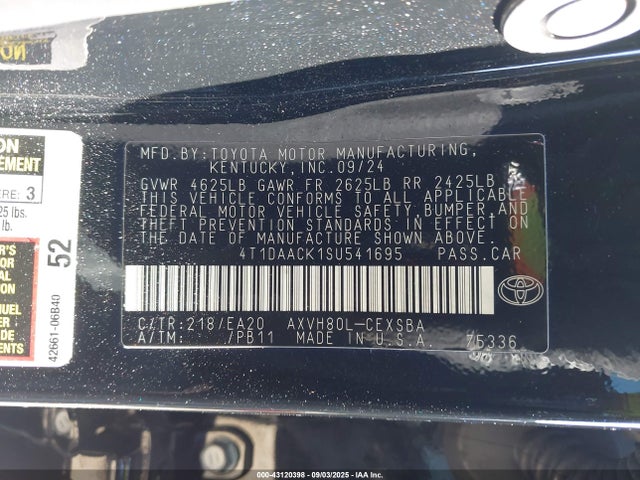 Toyota a25a-fxs 2025 4T1DAACK1SU541695 Image 9