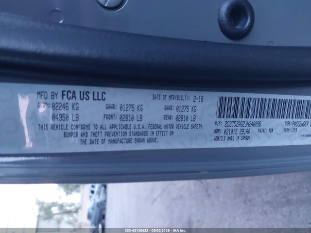 Dodge Challenger 2018 2C3CDZAG2JH246096 Image 9