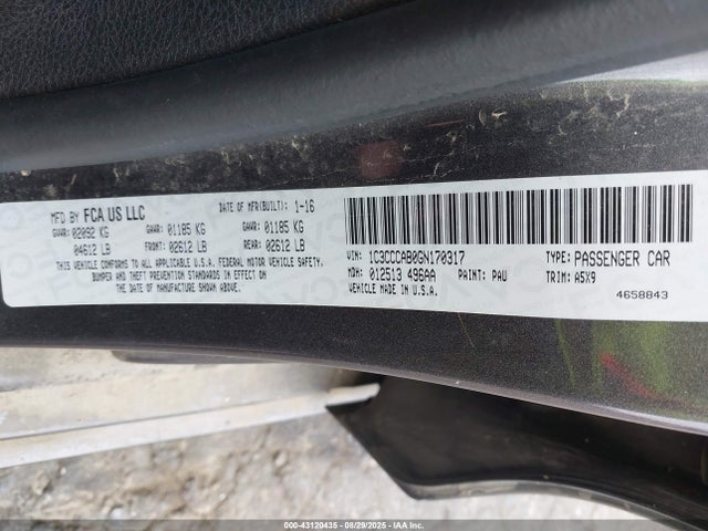 1C3CCCAB0GN170317 Chrysler 200