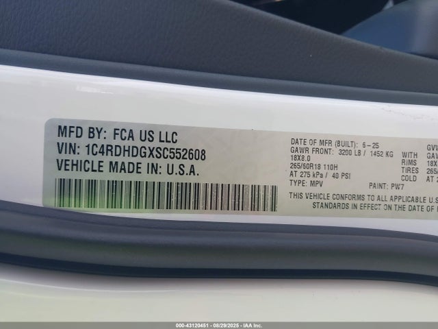 Dodge Durango 2025 1C4RDHDGXSC552608 Image 9