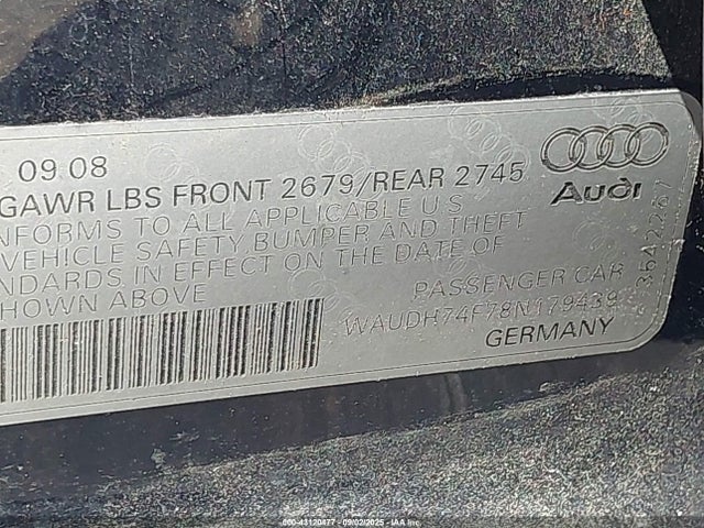 2008 AUDI A6 WAUDH74F78N179439 Photo 8