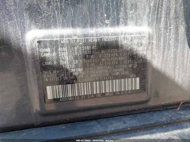 4S4BRBDC1E3284187 Subaru 2.5na u5