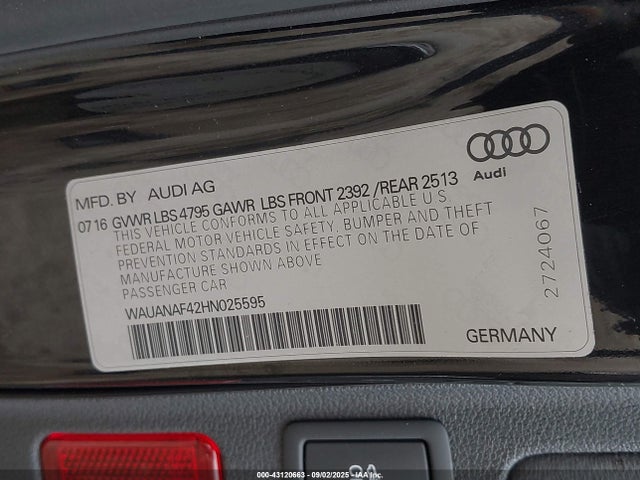 2017 AUDI A4 WAUANAF42HN025595 Photo 8