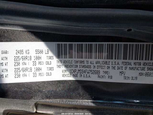 1C4PJMDS4FW752689 Jeep 2015