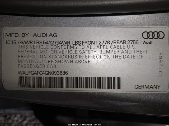 2016 AUDI A6 WAUFGAFC4GN093886 Photo 8