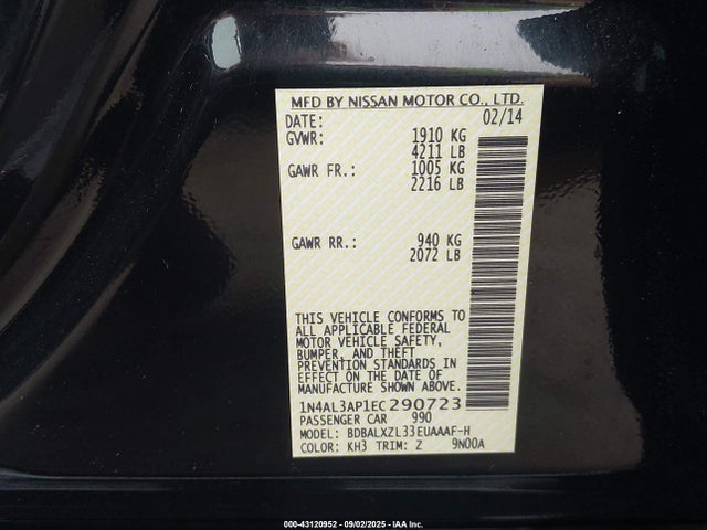 Nissan Altima 2014 1N4AL3AP1EC290723 Image 9