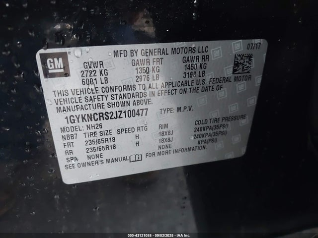 2018 CADILLAC XT5 1GYKNCRS2JZ100477 Photo 8