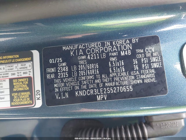 KIA gdi kappa pe 2025 KNDCR3LE2S5270655 Image 9