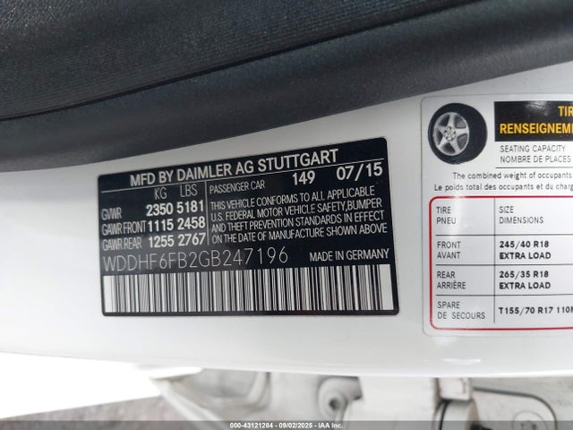 Mercedes-Benz 2016 2016 WDDHF6FB2GB247196 Image 9