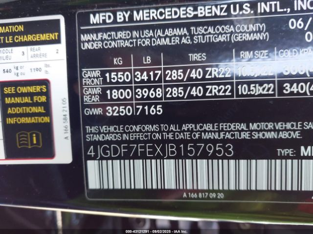 2018 MERCEDES-BENZ AMG GLS 63 4JGDF7FEXJB157953 Photo 8