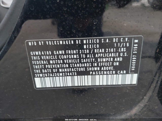 3VW267AJ2GM274473 Volkswagen 1.4t