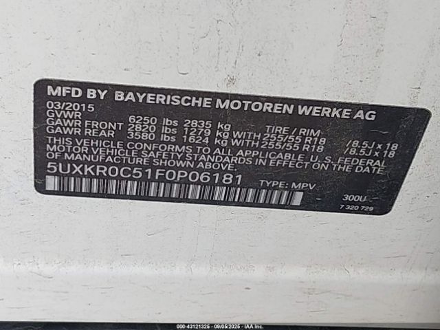 2015 BMW X5 5UXKR0C51F0P06181 Photo 8