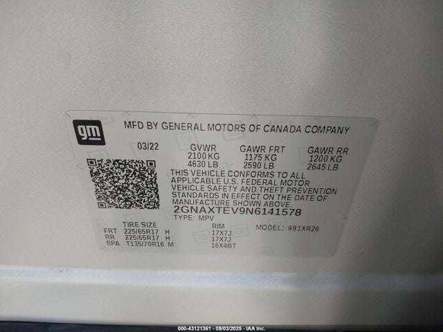 Chevrolet lyx 2022 2GNAXTEV9N6141578 Image 25