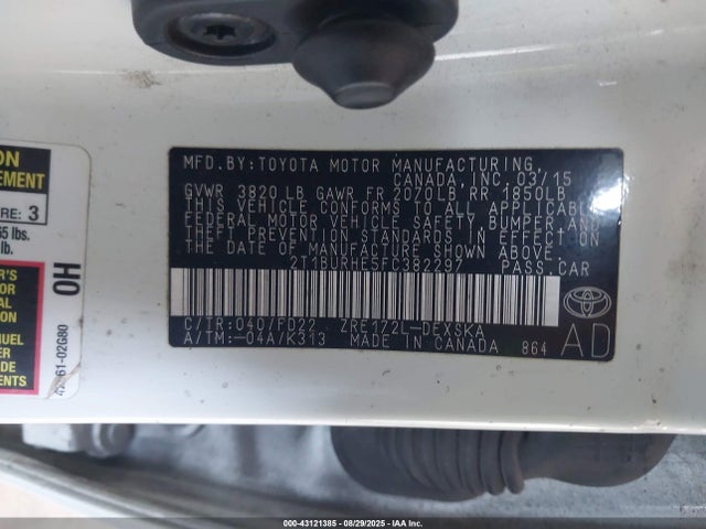 Toyota 2zr-fe 2015 2T1BURHE5FC382297 Image 9