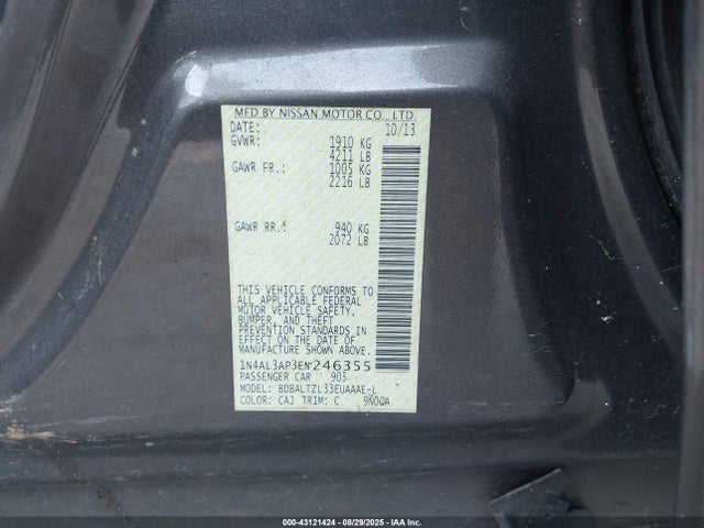 Nissan Altima 2014 1N4AL3AP3EN246355 Image 9